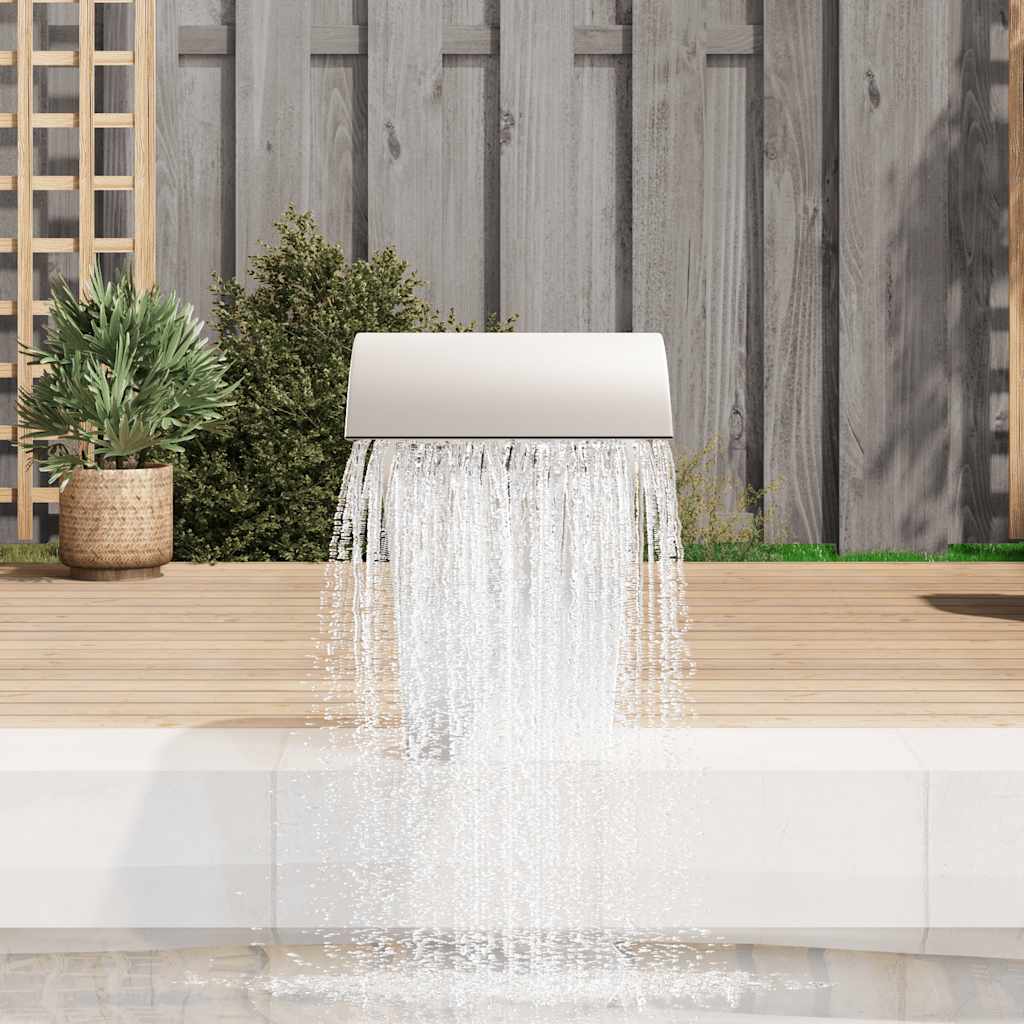 Fountain with waterfall stainless steel 45x30x60 cm