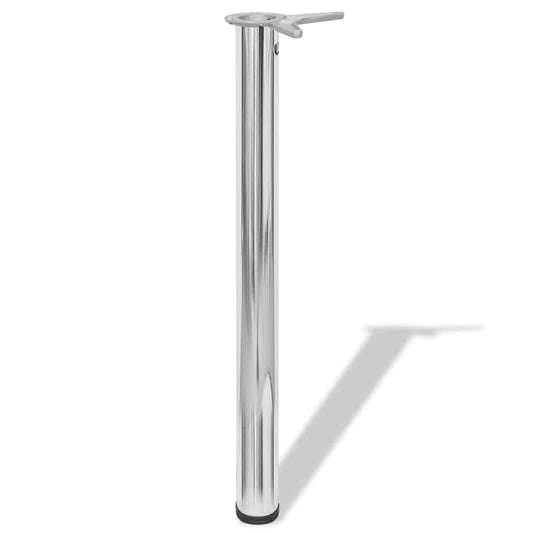 4 Height adjustable table legs Chrome 710 mm