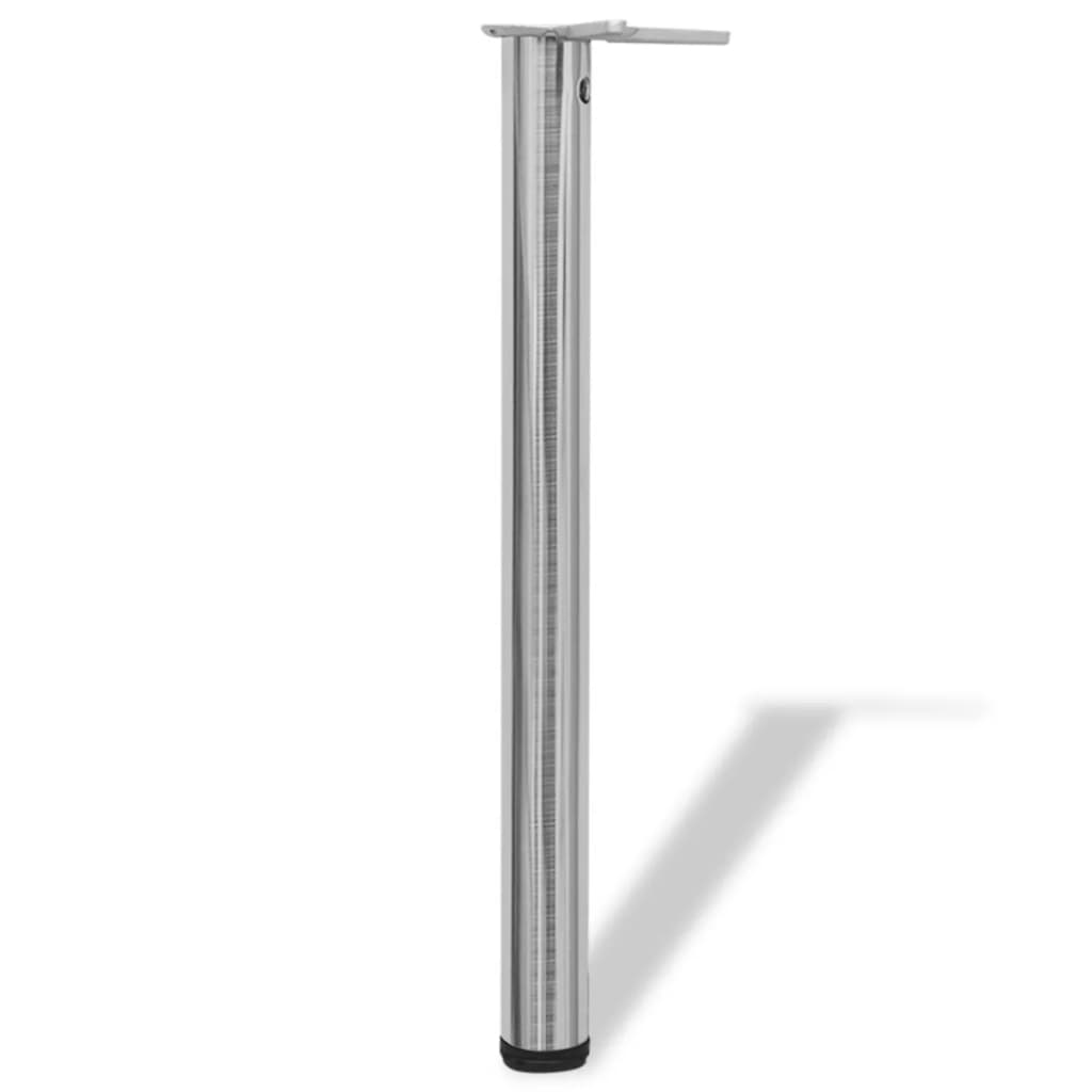 4 adjustable table legs brushed nickel 710 mm