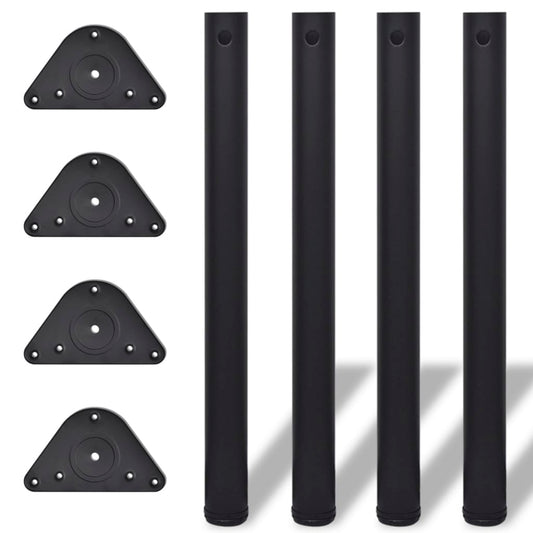 4 Height adjustable table legs Black 710 mm