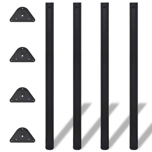 4 Height adjustable table legs Black 1100 mm
