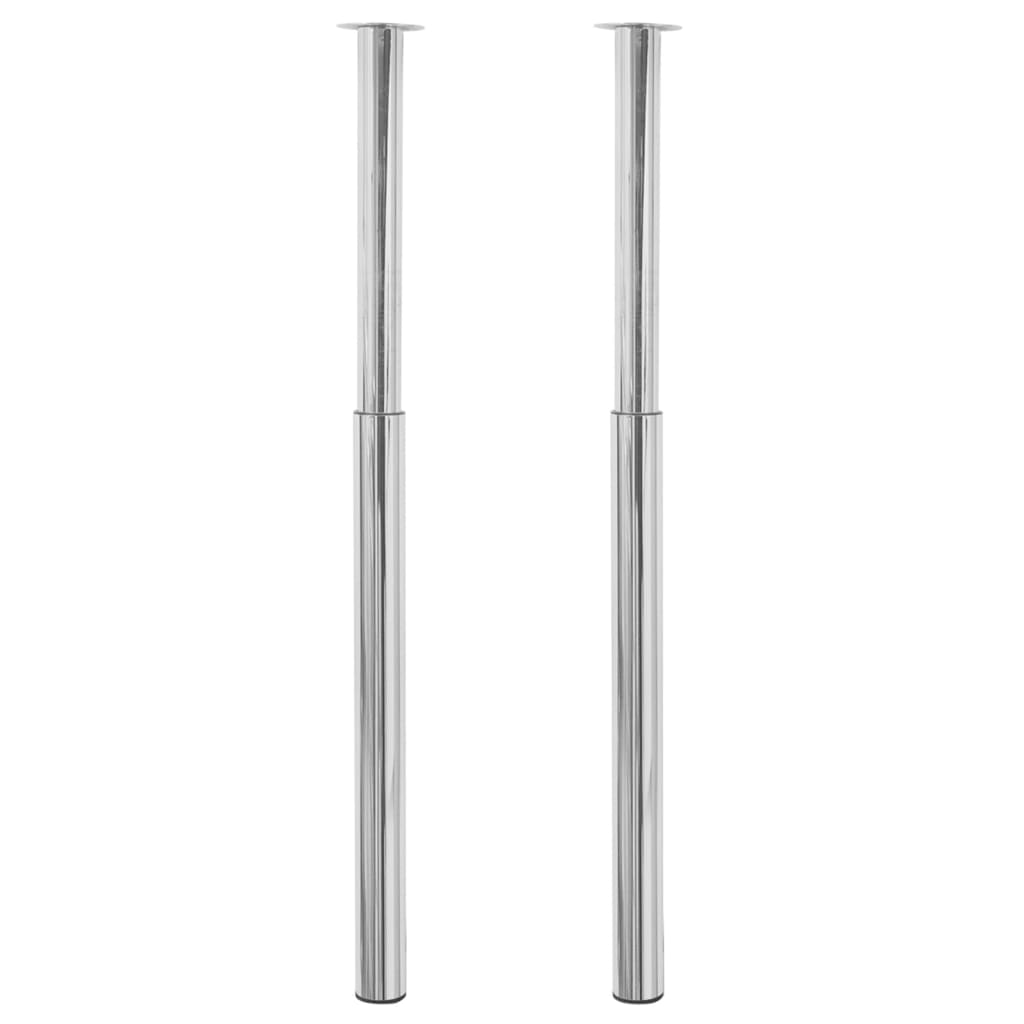 2 telescopic table legs Chrome 710 mm-1100 mm