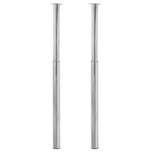2 telescopic table legs Chrome 710 mm-1100 mm