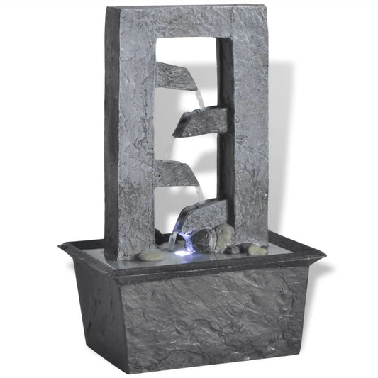 Indoor fountain with LED lights polyresin