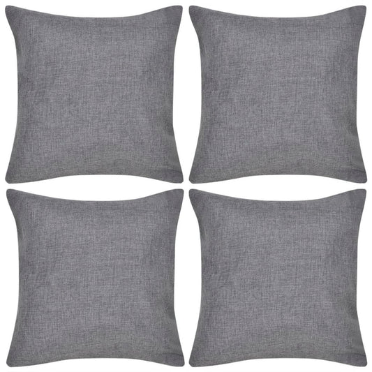 4 Anthracite cushion cover, linen style 40 x 40 cm