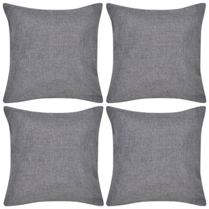 4 Anthracite cushion cover, linen style 40 x 40 cm