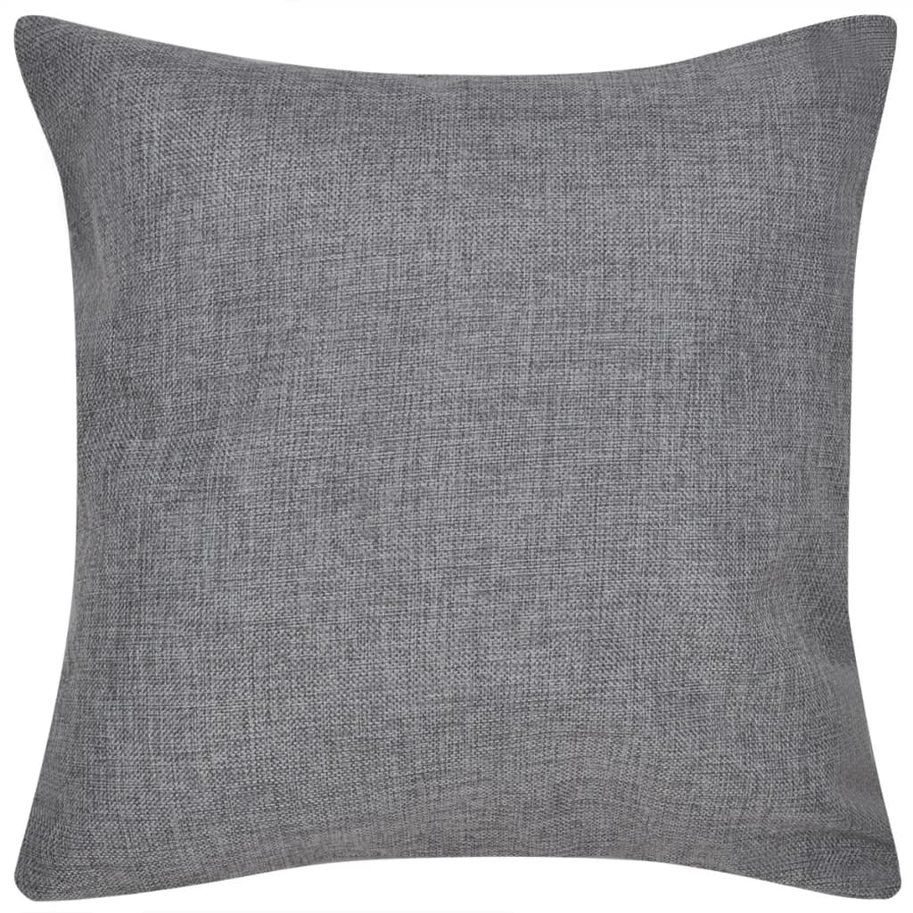 4 Anthracite cushion cover, linen style 40 x 40 cm