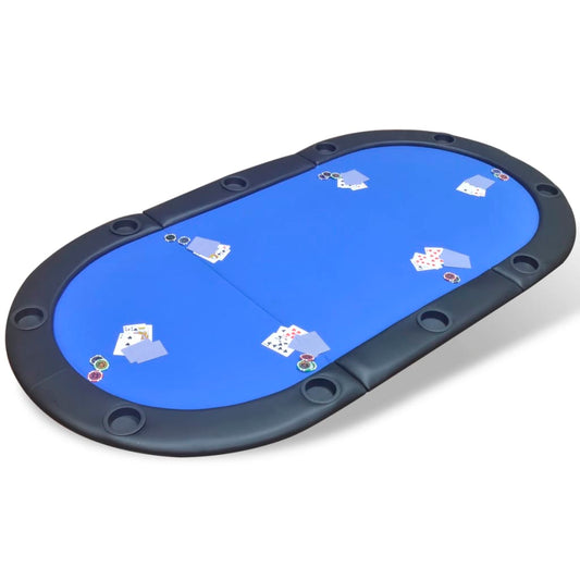 10-player poker table folding tabletop blue