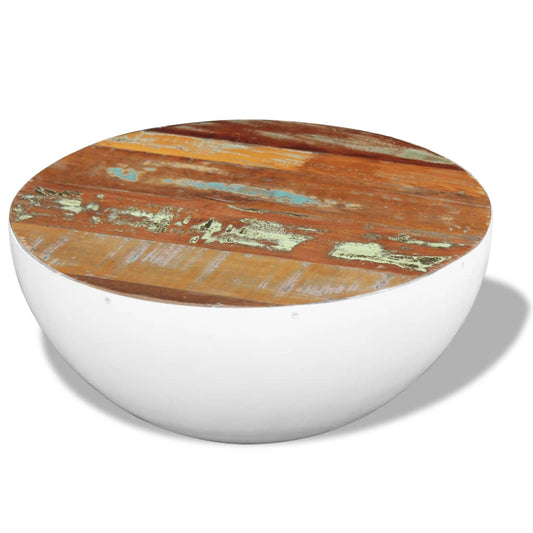 Bowl-shaped coffee table, reclaimed solid wood, 60x60x30 cm