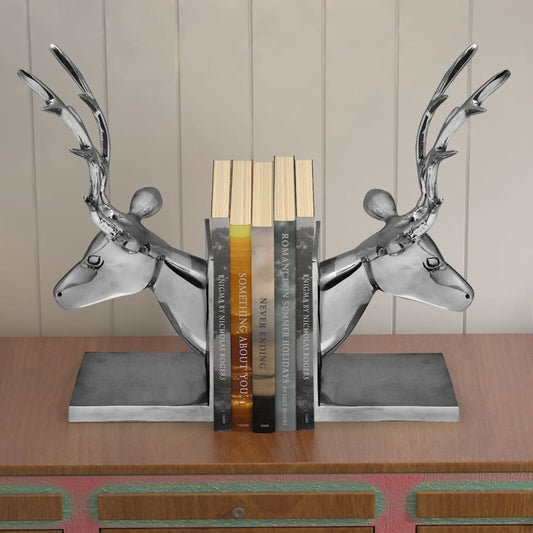 Bookends deer 2 aluminum silver