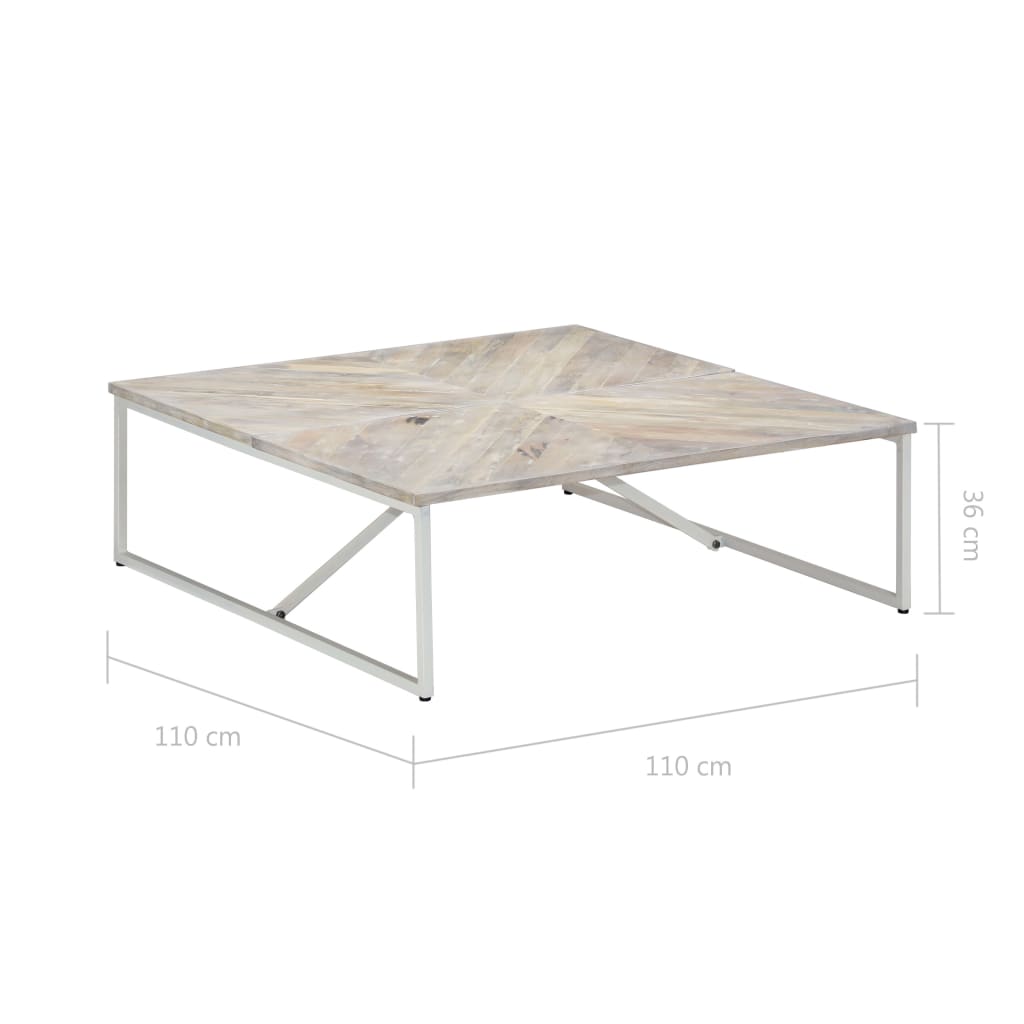 Coffee table 110x110x36 cm solid mango wood