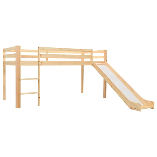 Children's bed with slide and ladder pine 97x208 cm