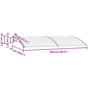 Screen roof grey and transparent 240x75 cm PC