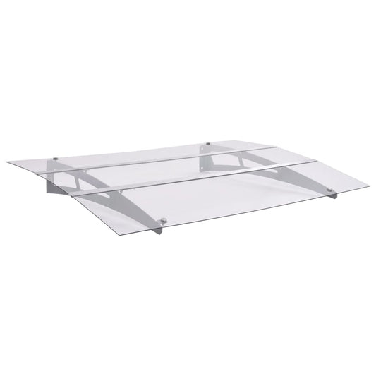 Silver and transparent canopy 120x90 cm polycarbonate