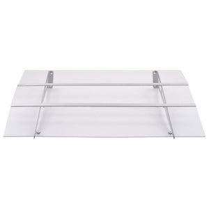 Silver and transparent canopy 120x90 cm polycarbonate
