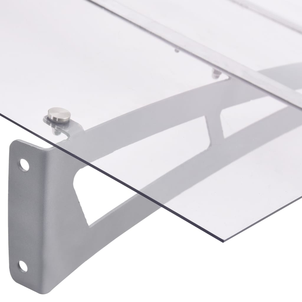 Silver and transparent canopy 120x90 cm polycarbonate