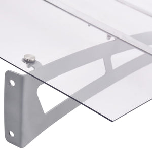 Silver and transparent canopy 120x90 cm polycarbonate