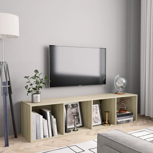Bookcase/TV bench sonoma oak 143x30x36 cm
