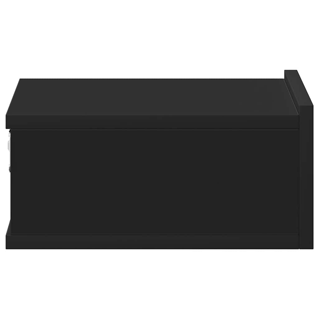 Floating bedside table 2 pcs black 40x30x15 cm engineered wood