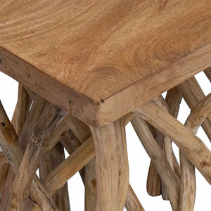 Timber table 40x40x40 cm mixed reclaimed wood