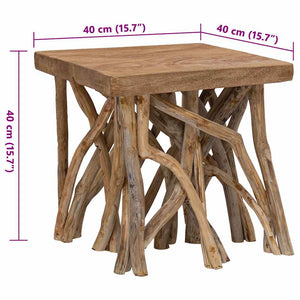 Timber table 40x40x40 cm mixed reclaimed wood