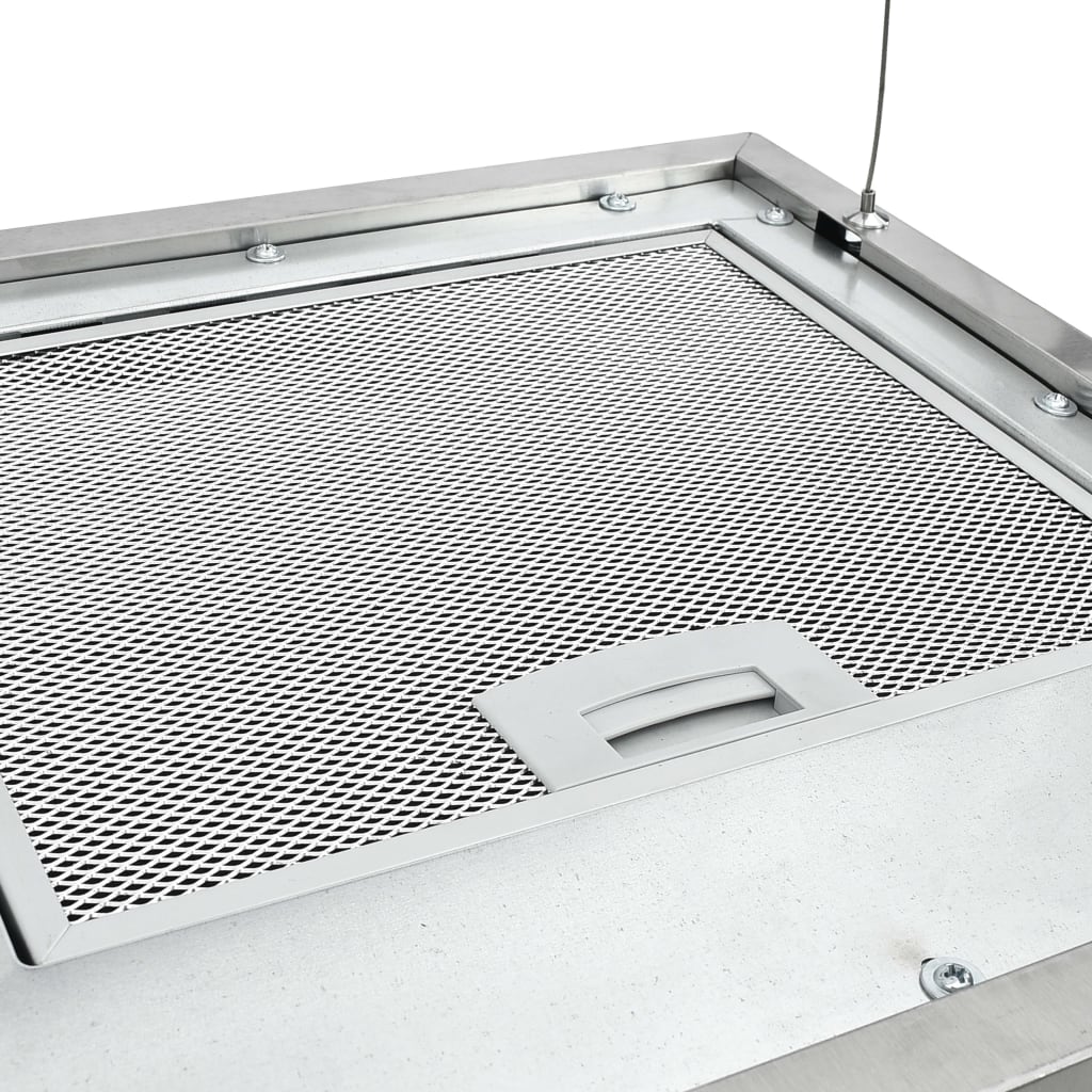 Free-hanging kitchen hood sensor LCD 37 cm stainless steel