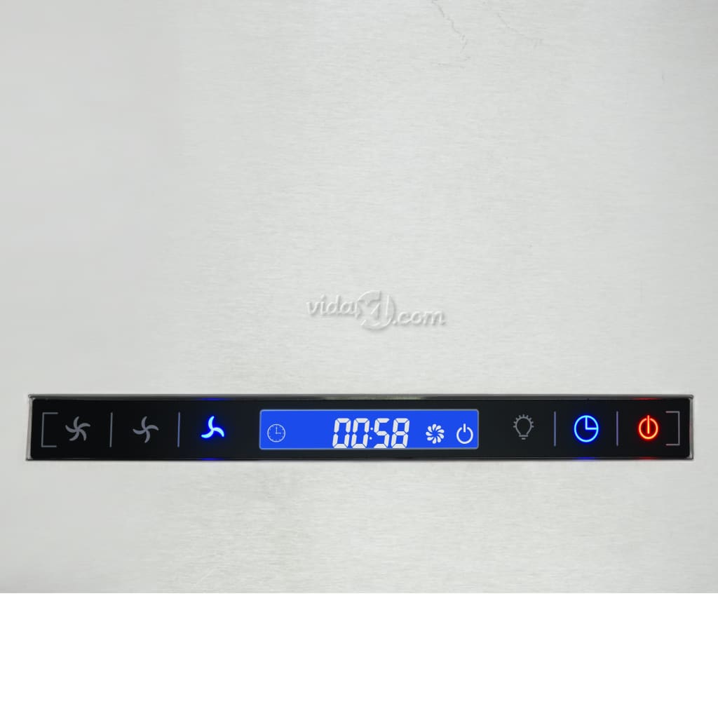 Free-hanging kitchen hood sensor LCD 37 cm stainless steel