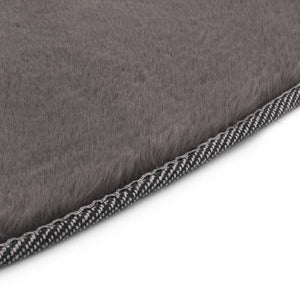 Rug 160 cm artificial rabbit fur dark grey