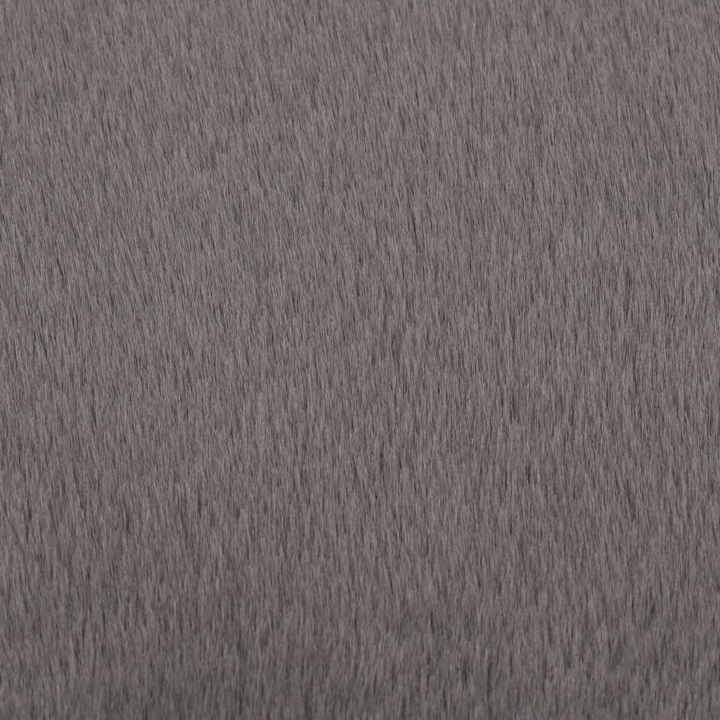 Rug 160 cm artificial rabbit fur dark grey