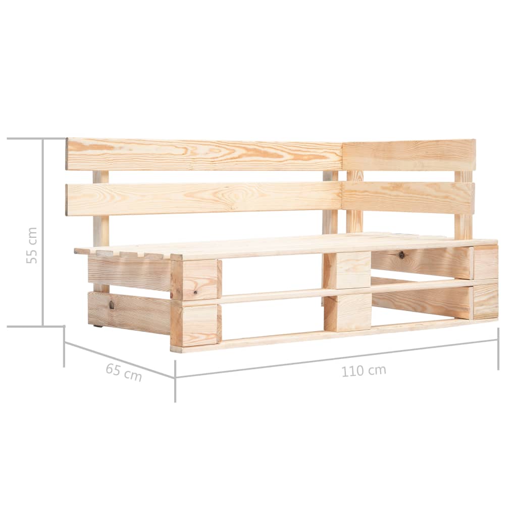 Corner bench for garden pallets wood