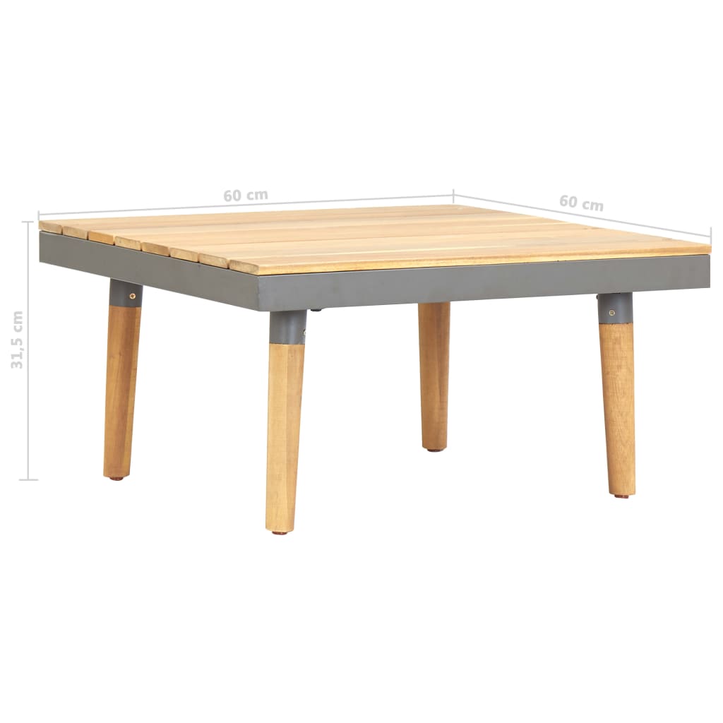 Garden coffee table 60x60x31.5 cm solid acacia wood