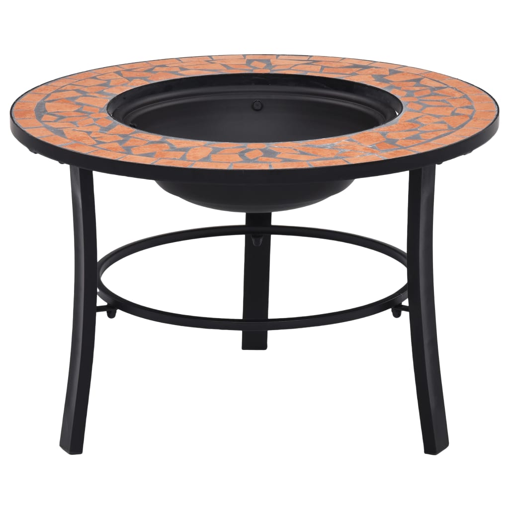 Fire bowl with mosaic pattern terracotta 68 cm ceramic