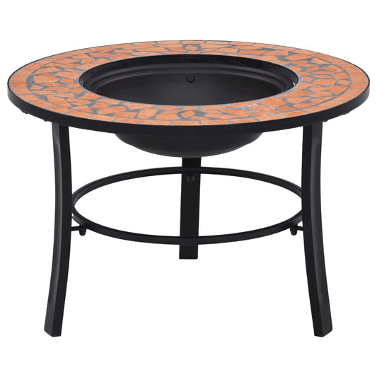 Fire bowl with mosaic pattern terracotta 68 cm ceramic