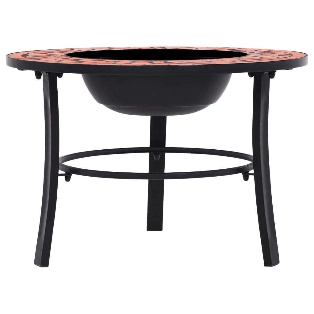 Fire bowl with mosaic pattern terracotta 68 cm ceramic
