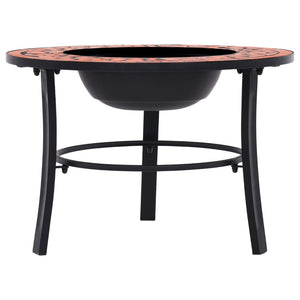 Fire bowl with mosaic pattern terracotta 68 cm ceramic