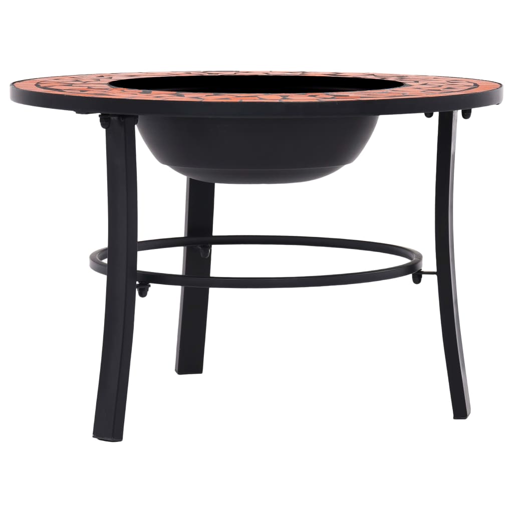 Fire bowl with mosaic pattern terracotta 68 cm ceramic