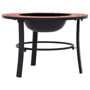 Fire bowl with mosaic pattern terracotta 68 cm ceramic