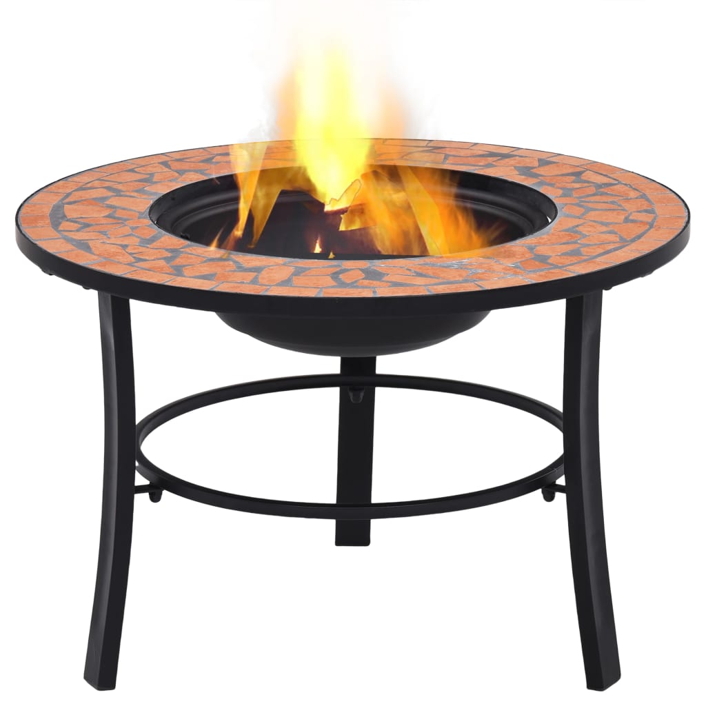 Fire bowl with mosaic pattern terracotta 68 cm ceramic