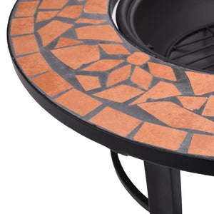 Fire bowl with mosaic pattern terracotta 68 cm ceramic