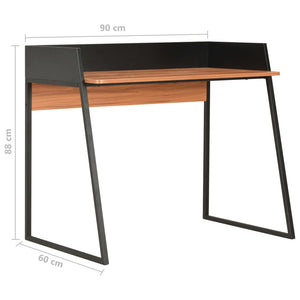 Desk black and brown 90x60x88 cm
