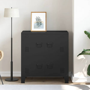 Industrial storage chest black 75x40x80 cm steel