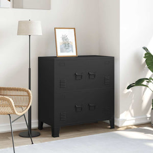 Industrial storage chest black 75x40x80 cm steel