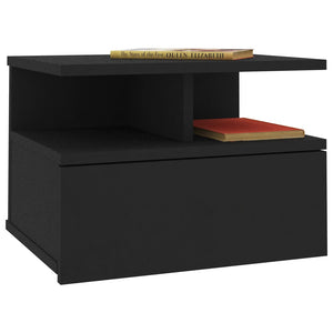 Flytende nattbord 2 stk svart 40x31x27 cm konstruert tre