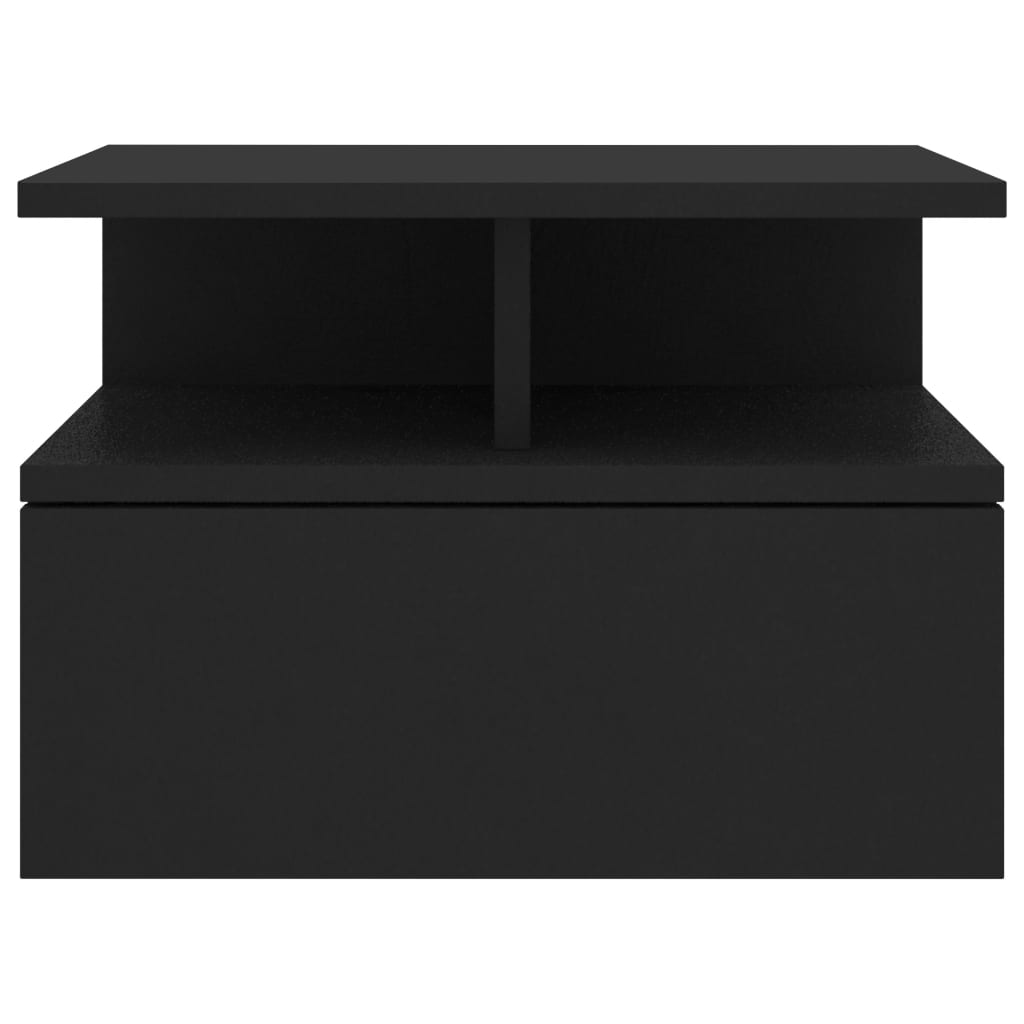 Flytende nattbord 2 stk svart 40x31x27 cm konstruert tre