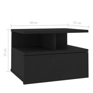 Flytende nattbord 2 stk svart 40x31x27 cm konstruert tre