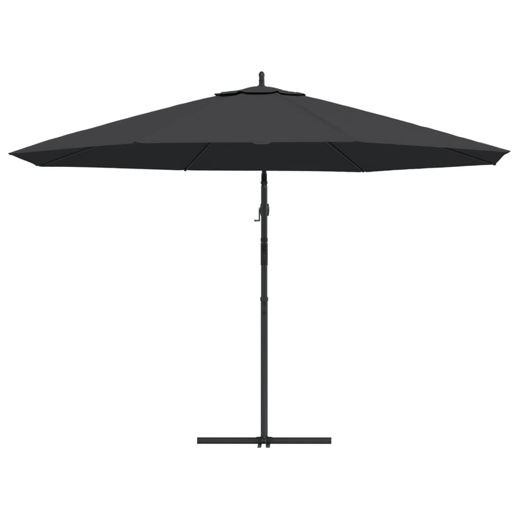 Hengende hageparasoll med aluminiumsstang 350 cm svart