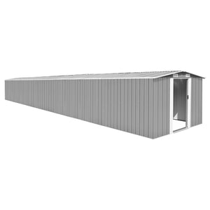Garden shed grey 257x990x181 cm galvanized steel