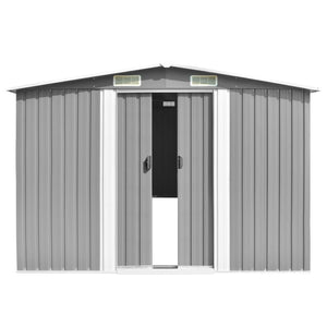 Garden shed grey 257x990x181 cm galvanized steel
