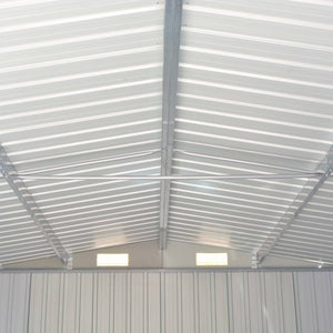 Garden shed grey 257x990x181 cm galvanized steel
