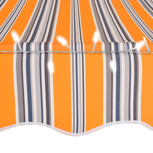 Manual retractable awning with LED 350 cm yellow and blue